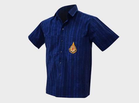 04 เสื้อหม้อฮ่อมคอปกกัดลาย